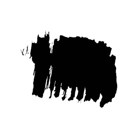 Black ink splash , splatter on white paper.  Bold organic paint brush stroke  shape , highly detailed. Grunge brushstroke halftone texture.のイラスト素材