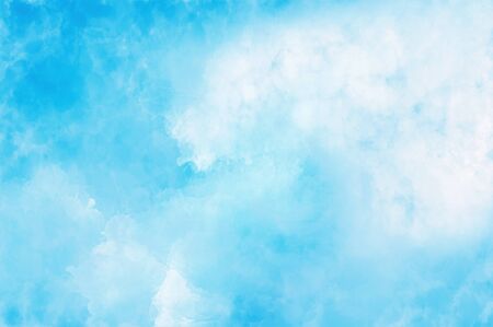 Abstract  painting in shades of blue. Colorful paint splashes. Watercolor sky blue texture. Modern artの写真素材