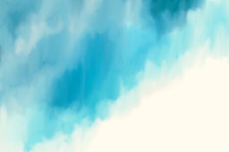 Abstract painting in shades of blue. Colorful paint splashes. Watercolor textureの写真素材