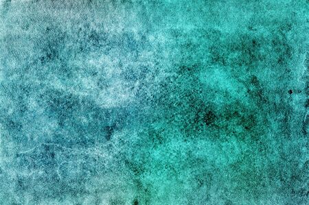 Abstract grunge background  in blue and turquoise colors. Variety paint brushstrokes on canvas. Mixed media 2d illustrationの写真素材