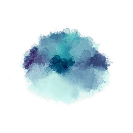 Modern painting Cyan turquoise purple blue shades Bright arbitrary ink brushstrokes isolated on white surface Watercolor burst Abstract texture Contemporary imageの写真素材