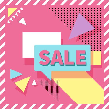 Simple and clean Pop art pink sales banner.のイラスト素材