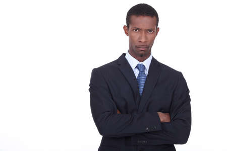 Businessman with determined expression on faceの写真素材