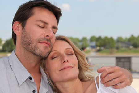 Couple by river-front