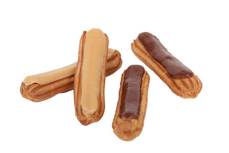 French Eclairs isolated on white backgroundの写真素材