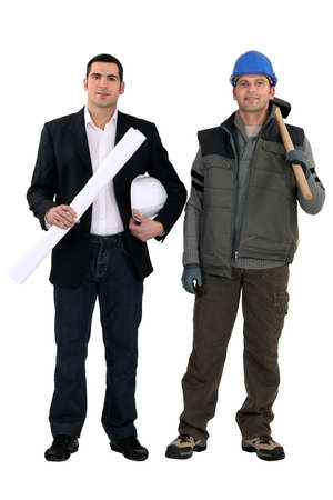 An architect and a foremanの写真素材
