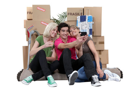 Three roommates moving out.