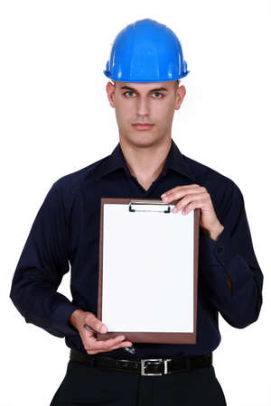 An architect with a clipboard.の写真素材