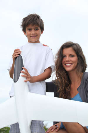 portrait of a mother and sonの写真素材