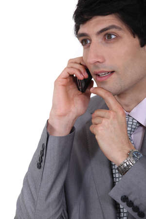 Businessman in a phone conversationの写真素材