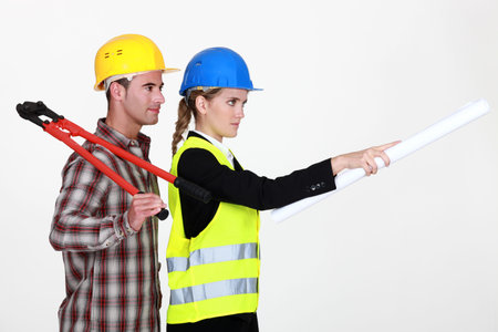 Female architect giving orders