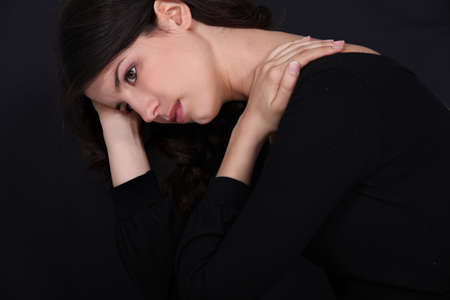 Woman in blackの写真素材