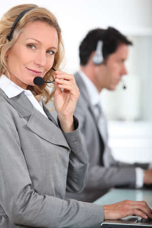 Telesales womanの写真素材