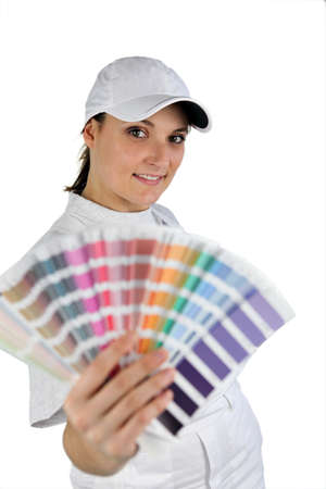 Decorator with a color swatchの写真素材