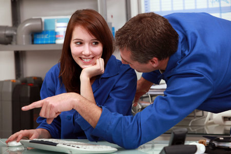 Female builder smiling