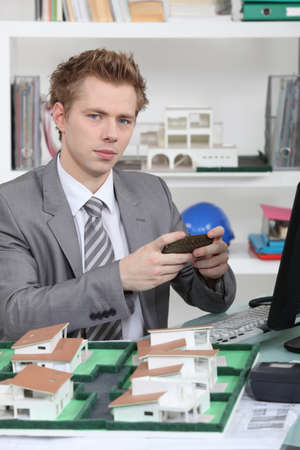 A architect in his office.の写真素材