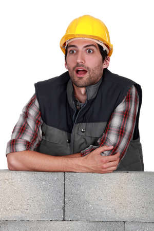 A dumbfounded mason.の写真素材