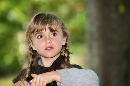 Little girl in park