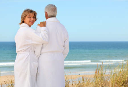 Couple by the seaの写真素材