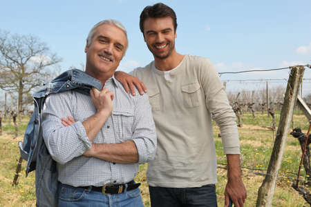 Winegrowers sharing a momentの写真素材