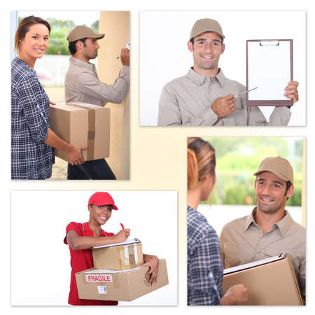 Postman mosaicの写真素材