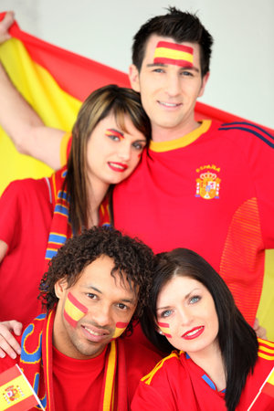 Four Spanish football supporters