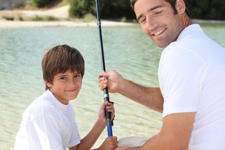 Father and son on a fishing trip