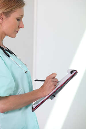 Nurse writingの写真素材