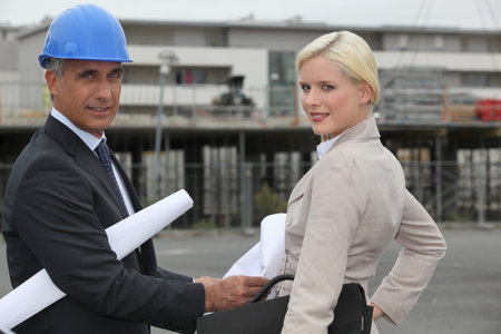 Two architects arriving at site