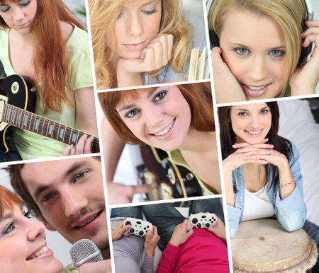 A collage of adolescent girls