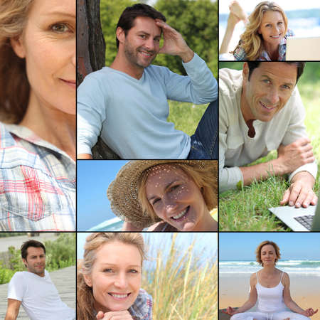 portraits of people relaxingの写真素材