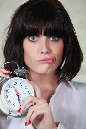 A frazzled woman