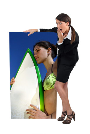 Amazed businesswoman
