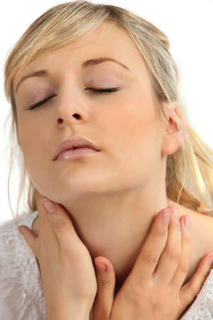 Tired young womanの写真素材