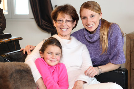 Family portrait of three generations