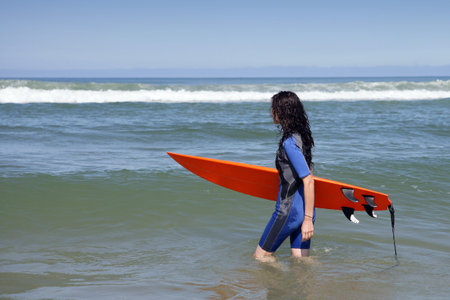 Girl with a surfboard