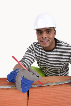 Cheerful bricklayer