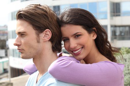 Relaxed young couple in the city