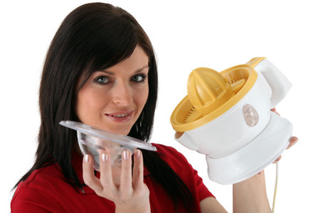 Woman holding juicer