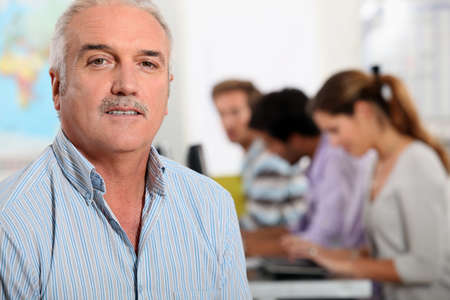 Mature college professorの写真素材