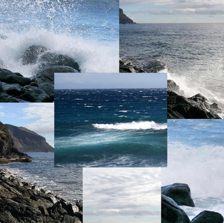 Collage of ocean landscapesの写真素材