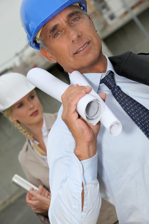 An engineer on a construction site