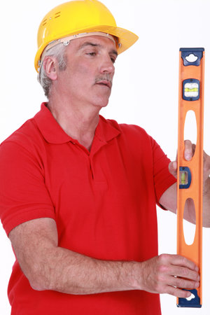 Laborer with spirit level