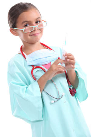Girl dressed as doctorの写真素材