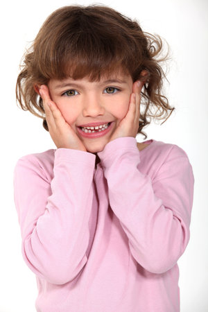 delightful little girl panic-stricken
