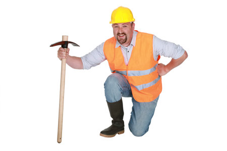 Man with pick-axe
