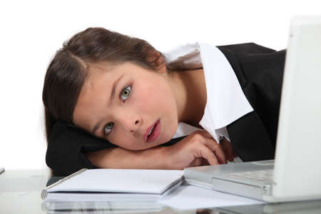 Girl dressed as businesswomanの写真素材