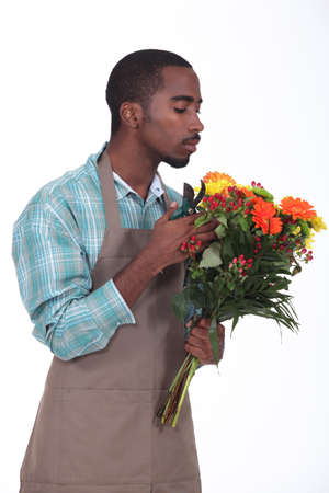 Afro-American flowers retailerの写真素材