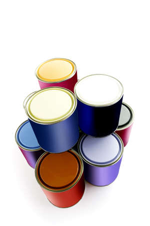 Selection of paint tinsの写真素材