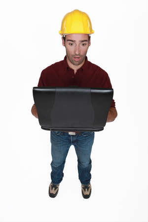 Surprise at the computerの写真素材